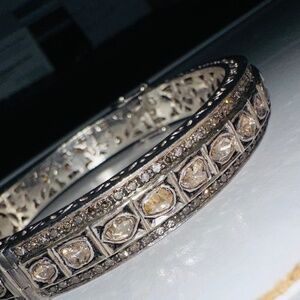 Rose cut diamond bangle
